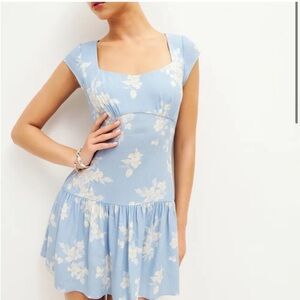 Reformation Olenca Dress in Blue and White Floral